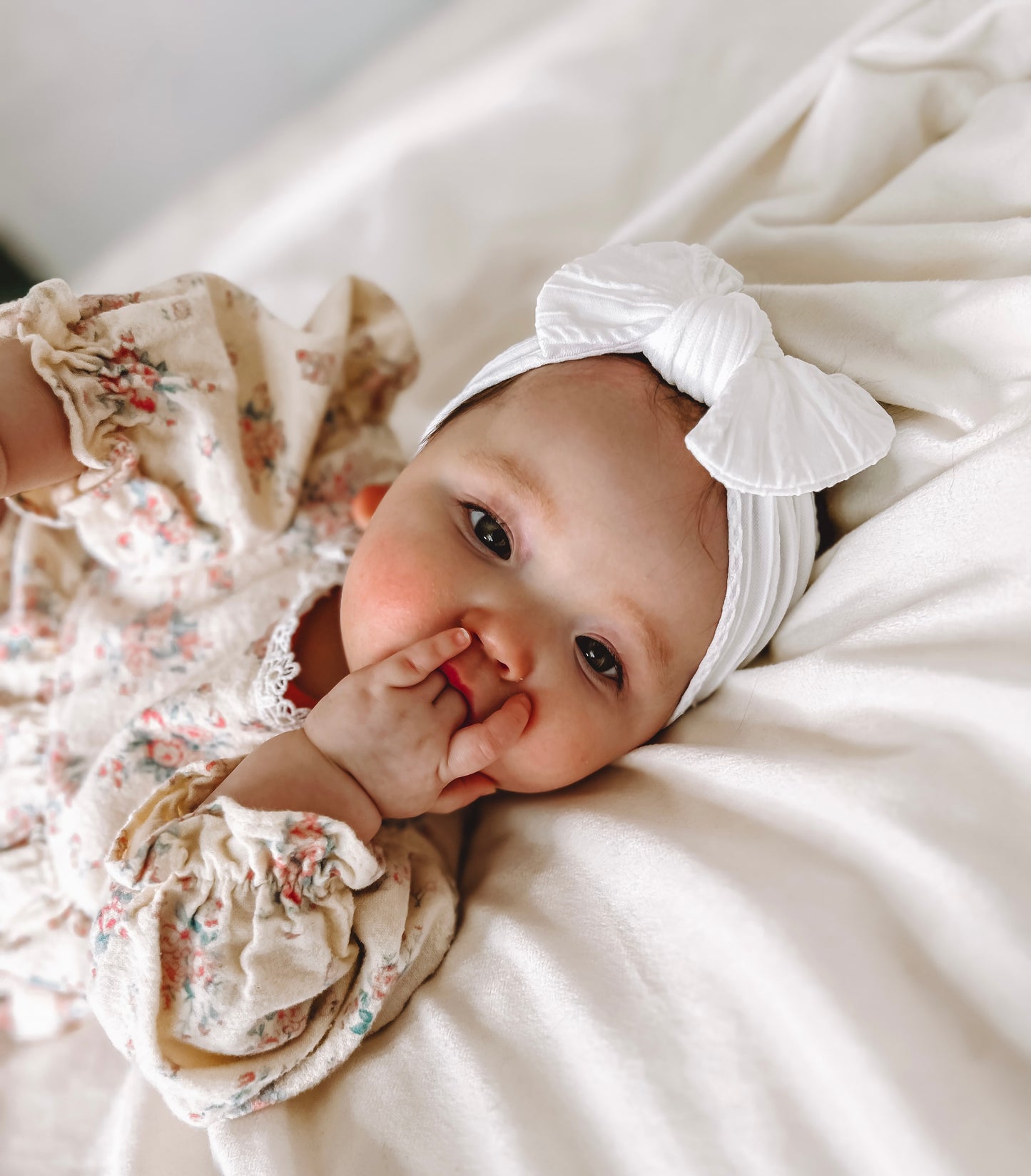 Cable Knit Bow Headband - White