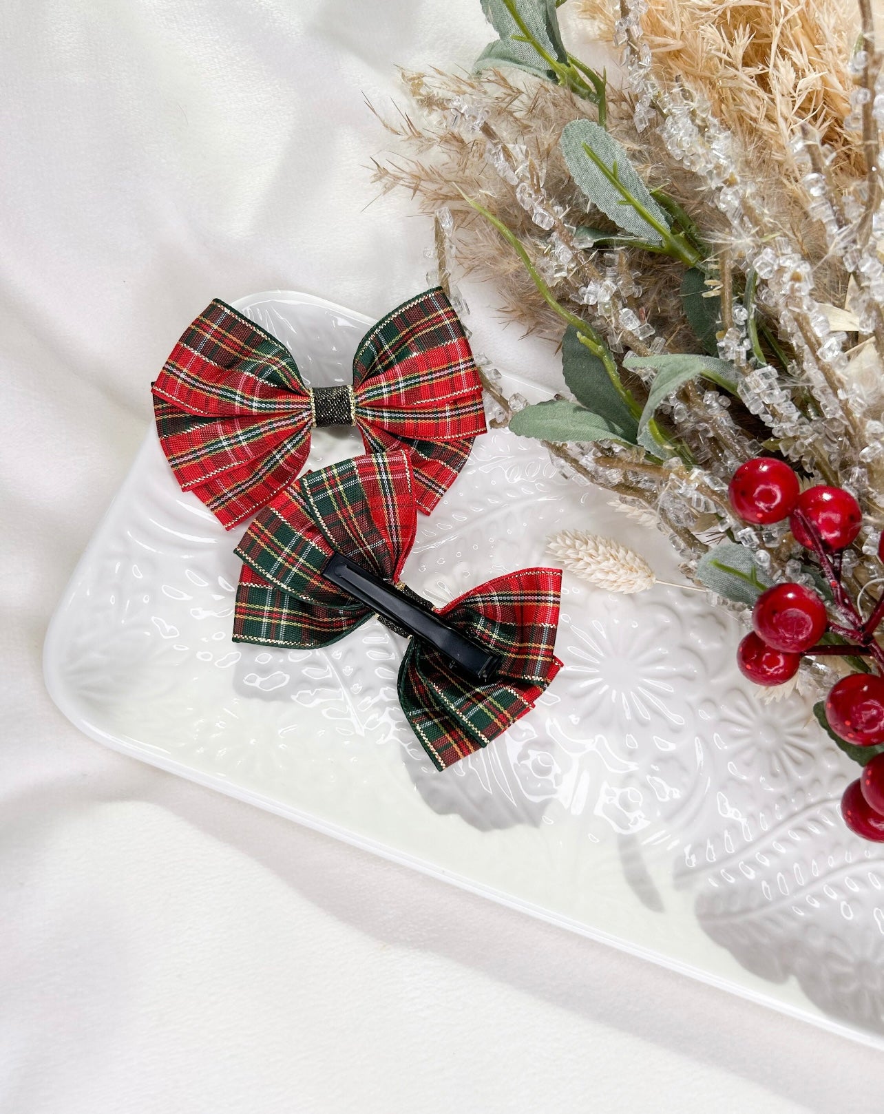 Tartan bow clips (Set of 2)