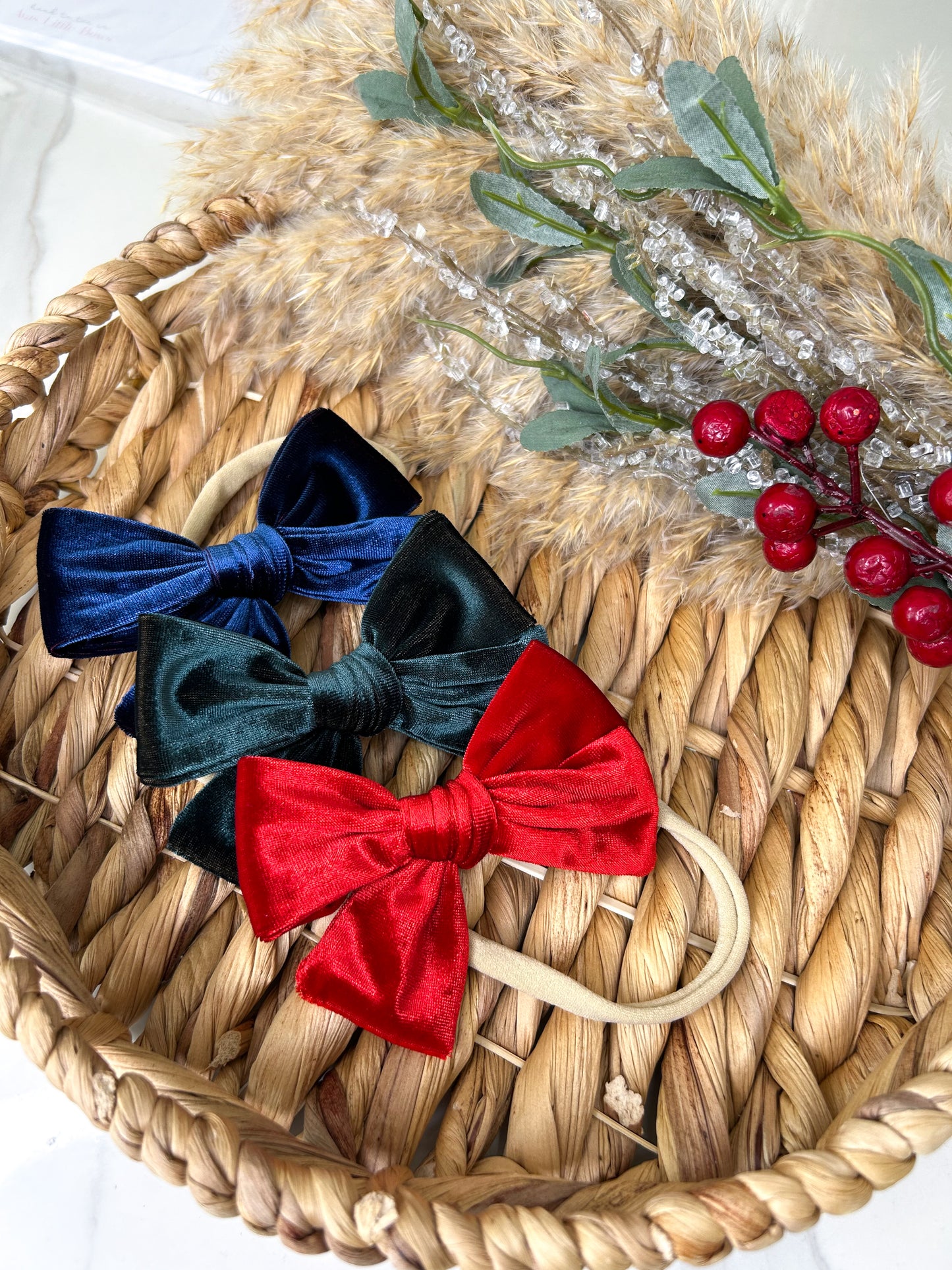 Velvet dainty bow headband