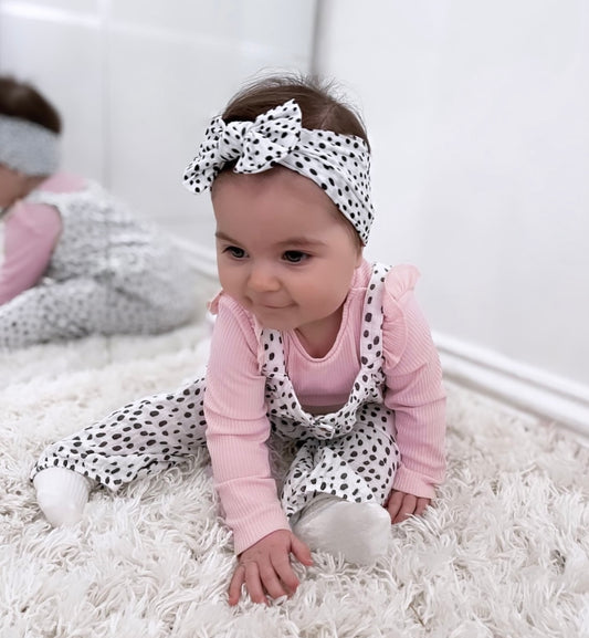 Classic bow headband- Dalmatian print