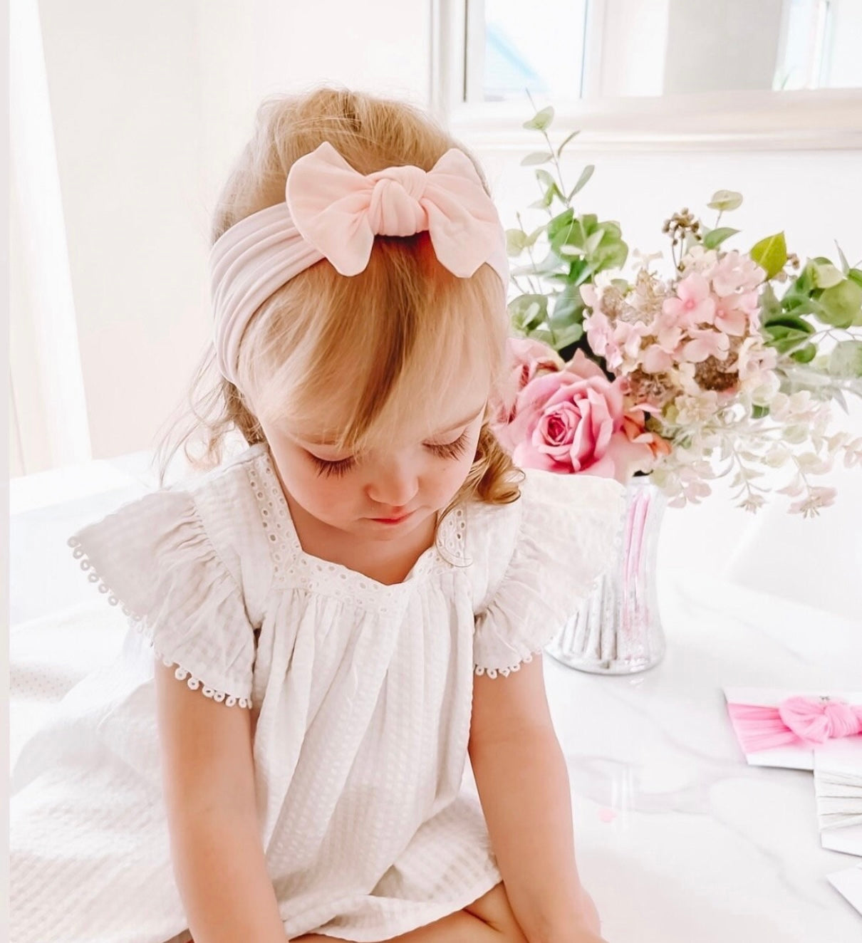 Classic bow headband - Dolly pink