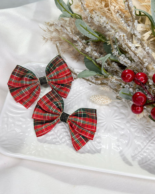 Tartan bow clips (Set of 2)