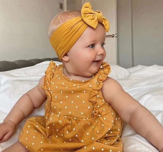 Classic bow headband - Mustard