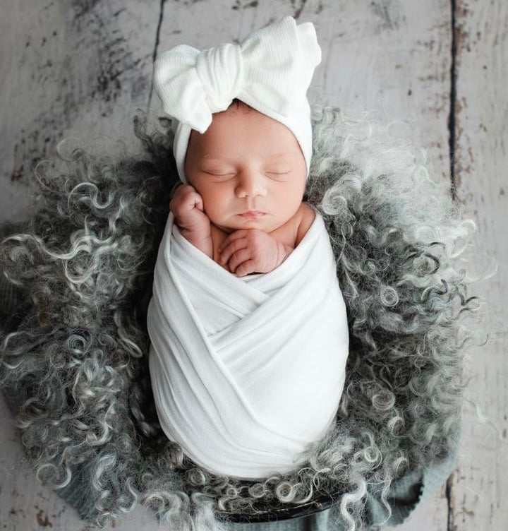 Oversized luxury chunky bow headband- White